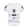 Casual Letter Print Round Neck T-shirt - White L