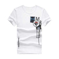 Letter Print Short Sleeve Graphic T-shirt - White M