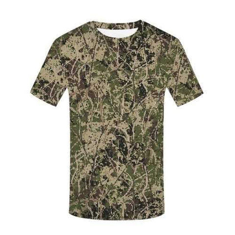 Digital Camo Print Short Sleeve T-shirt - Army Brown L
