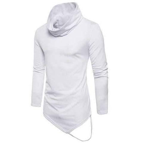 Rope Embellished Irregular Hem T-shirt - White 2xl