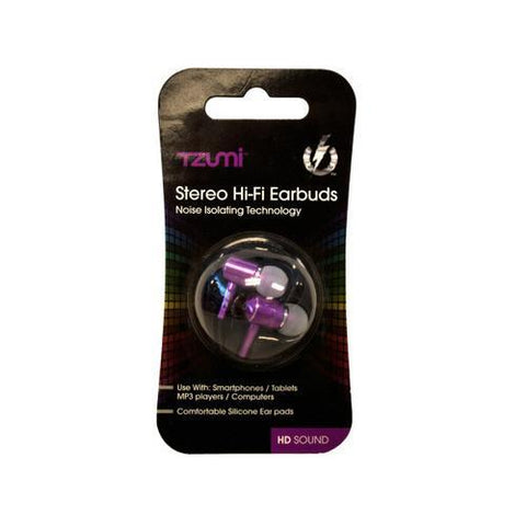 Purple Stereo Hi-Fi Earbuds ( Case of 24 )