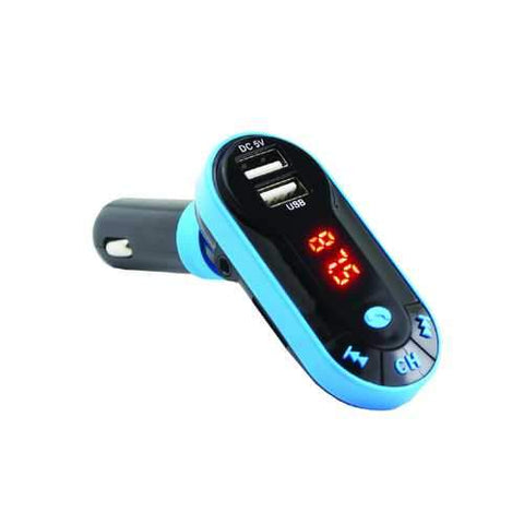 Supersonic Bluetooth Wireless FM Transmitter With 2.0 Dual USB Car Charger in Blue