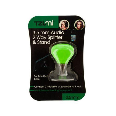 Green 2 Way Audio Splitter & Stand ( Case of 24 )