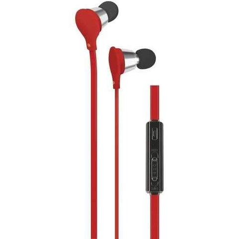 At&amp;amp;t Jive Noise-isolating Earbuds With Microphone &amp;amp; Volume Control (red) (pack of 1 Ea)
