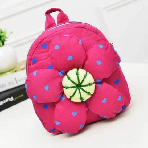 Kindergarten Kids Lovely Flower Canvas Backpack Casual Butterfly School Bag