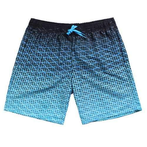 Blue Casual Quick Drying Breathable Printing Sport Loose Board Shorts for Men