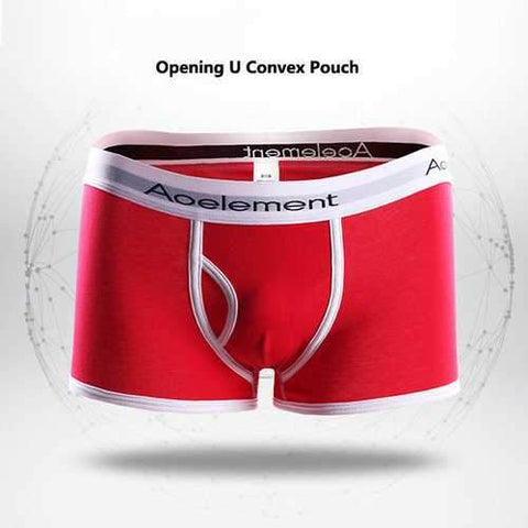 Breathable Sport Front Rise Opening U Convex Pouch Boxer Briefs for Men