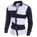 Casual Business Fashion Irregular Stitching Slim Designer Shirts for Men