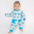 TUBENG Sweet Flower Print Pockets Long Sleeve Crawling Rompers