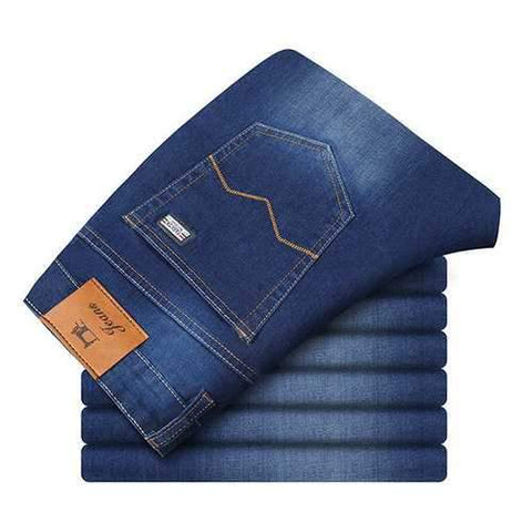 Loose Elastic Solid Color Jeans