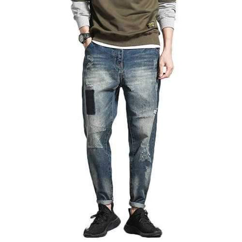 Patch Printing Ripped Casual Jean
