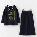 Girls Dark Blue Hoodie + Pants Suits