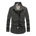 Mens Folded Sleeves Work Shirt