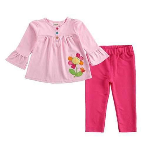 2pcs Flower Baby Girls Clothing Set