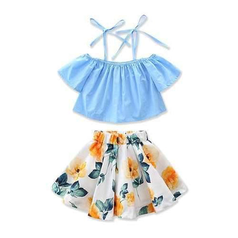 Floral Printed Girls Clothing Set