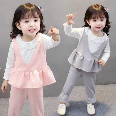 3pcs Ruffles Spring Girls Clothes Sets