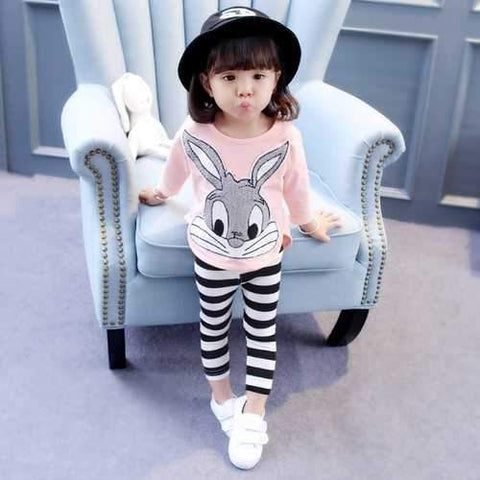 Bunny Stripe Kids Pajama Set