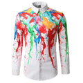 Men Splashed Ink Printing Shirt