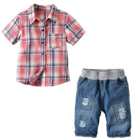 2pcs Printed Boys Short Clothing Sets