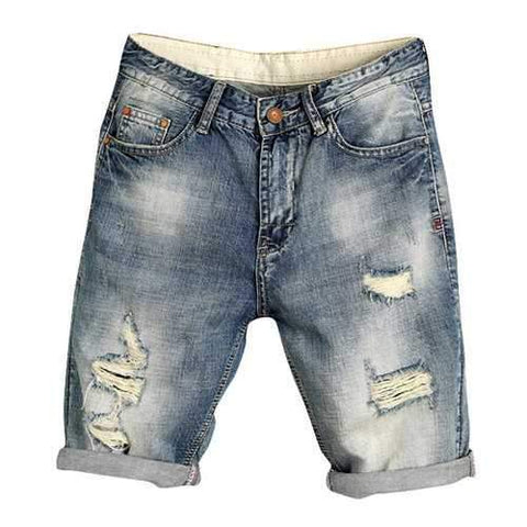 Loose Vintage Hole Ripped Short Jean