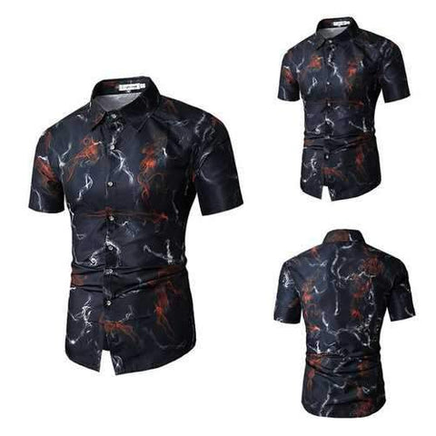 Printing Slim Fit Short Sleeve Shirts