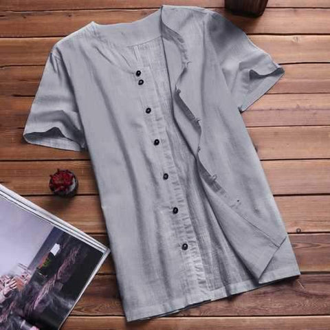 M-3XL Thin Loose Cotton Linen Shirt