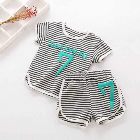 Unisex Stripe Kids Short Set