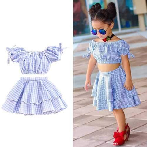 Off Shoulder Toddler Girls Short Set