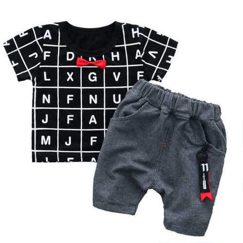 2pcs Print Toddlers Boys Clothing Sets