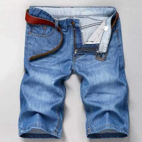 Mens Straight Solid Short Jeans