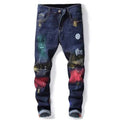 Colorful Printing Hip Hop Holes Jeans