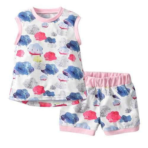 Cloud Print Girls Clothing Set